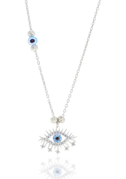 Gümüş Rodyumlu Doricalı Lareyn Kolye