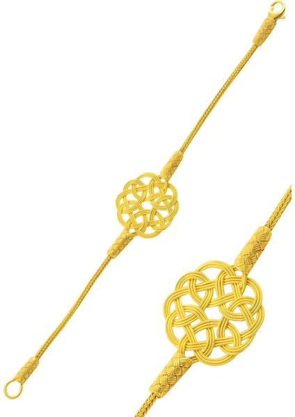 Gümüş Altın Yaldızlı Kazaziye Bileklik