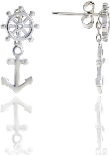 Gümüş Rodyumlu Gemi Dümeni, Çapa Küpe