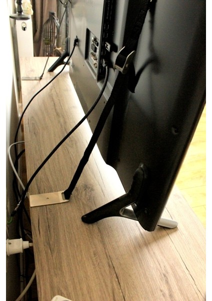 QH4220 Tv ve Ağır Elektronik Eşya Yapışkanlı Çocuk ve Deprem Güvenlik Sabitleme Kayışı
