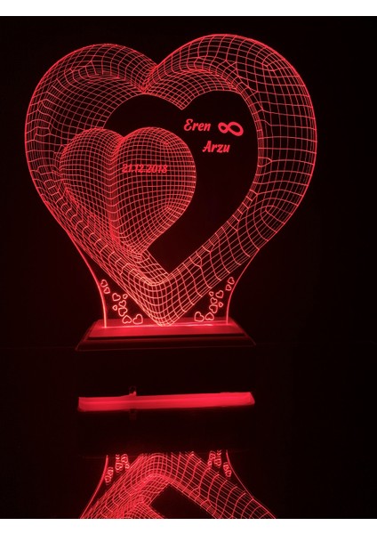 Kalp ve Sonsuzluk 16 Renk LED Gece Lambası