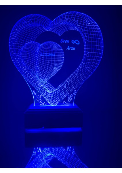Kalp ve Sonsuzluk 16 Renk LED Gece Lambası