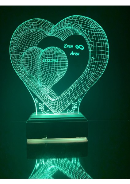 Kalp ve Sonsuzluk 16 Renk LED Gece Lambası