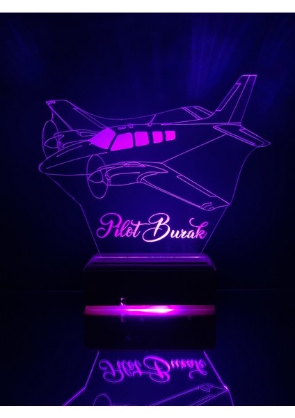 Pilotlara Özel Pervaneli Uçak 16 Renk Gece Lambası
