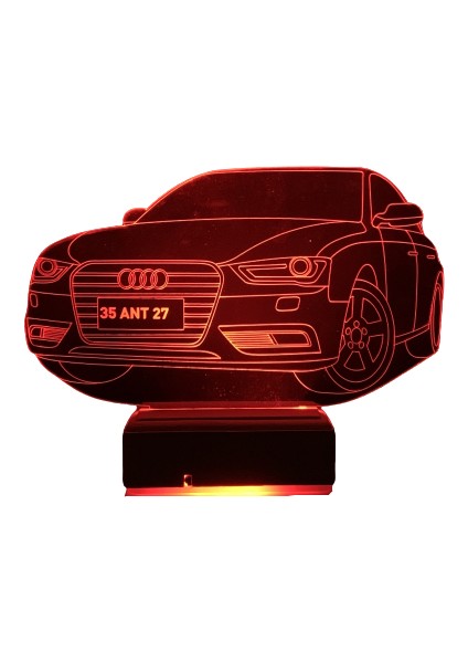 Kişiye Özel Plaklı Araba 16 Renk Gece Lambası