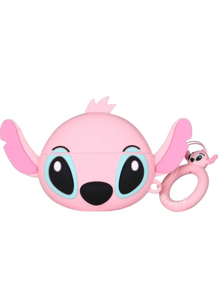 Sevimli Pembe Stitch Apple Airpods 1. ve 2. Nesil Silikon Kılıf