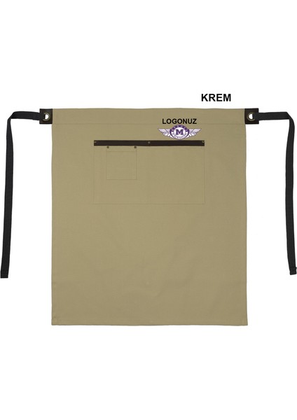 Nakışlı Belden Mutfak Iş Önlüğü - Krem