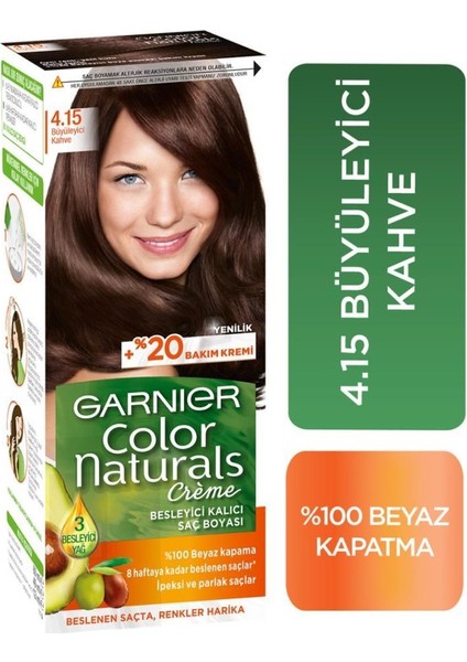 Color Naturals Saç Boyası 4.15+Saç Boyama Seti