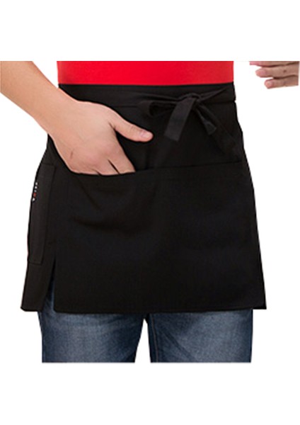 Nakışlı Belden Mutfak Iş Önlüğü - Siyah