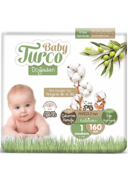 Doğadan 1 Numara Newborn 2-5 kg 160 Adet