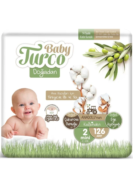 Baby Turco Doğadan 2 Numara Mini 3-6 kg 126 Adet