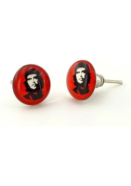 Che Guevara Kırmızı Siyah Unisex Çelik Küpe E780 fiyatları
