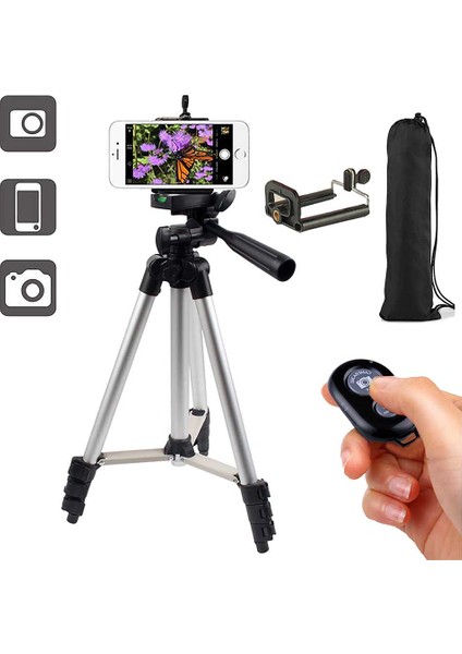 Cazipshop Czp 135CM Bluetooth Kumandalı Smartphone Tripod