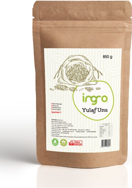 Ingro Yulaf Unu 850 gr