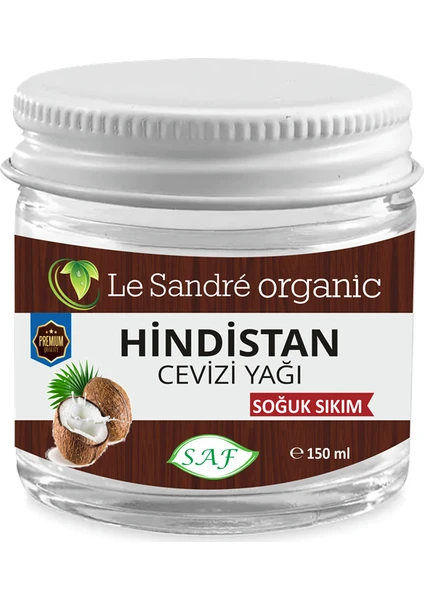 Le Sandre Organics Soğuk Sıkım Hindistan Cevizi Yağı 150 ml