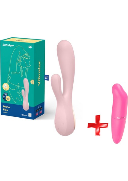 Mono Flex Mauve Telefon Kontrol Rabbit Vibratör +Mini G Vibratör
