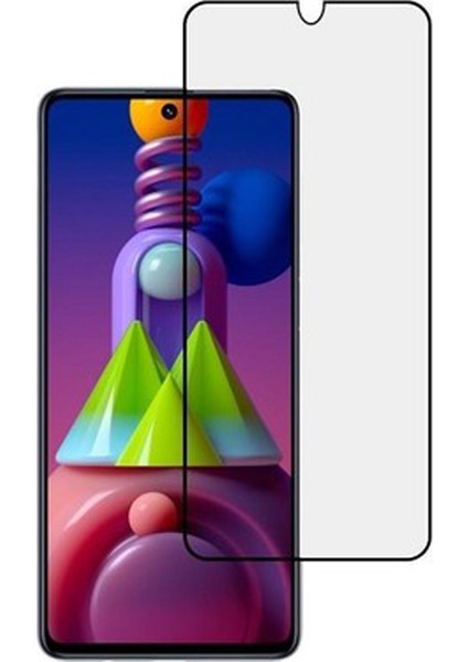 Samsung Galaxy M51 Kılıf Şeffaf Kamera Korumalı Silikon + Tam Kaplayan 5d Ekran Koruyucu