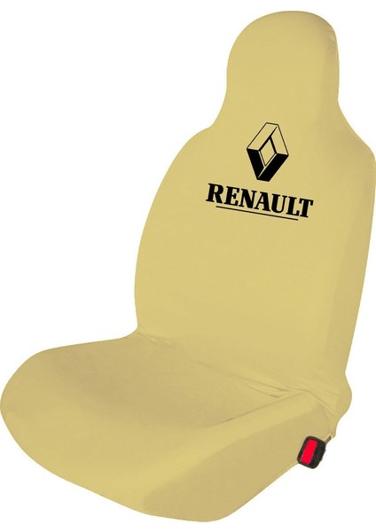 Özdemir Tekstil Renault Brodway Oto Koltuk Servis Kılıfı Penye Ön Arka Takım Krem Rengi