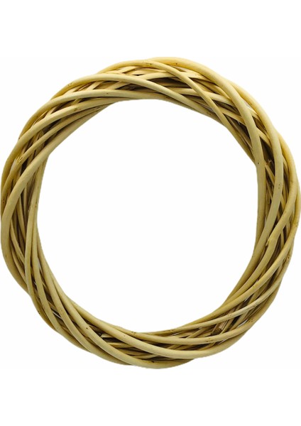 Doğal Ahşap Bambu Kapı Süsü Çelengi 25CM