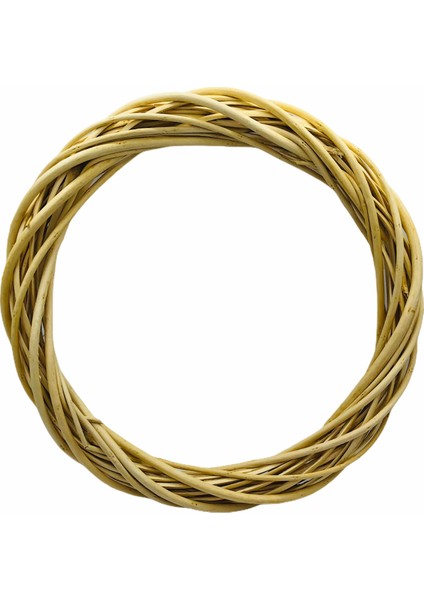 Doğal Ahşap Bambu Kapı Süsü Çelengi 30CM