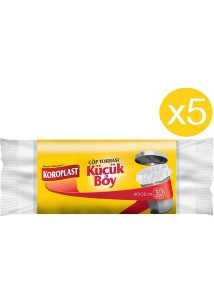Küçük Boy Çöp Torbası 40 x 50 cm 30'lu x 5