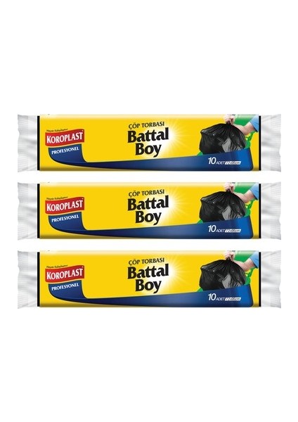 Profosyonel Battal Boy Çöp Torbası 72 x 95 cm 10'lu x 3