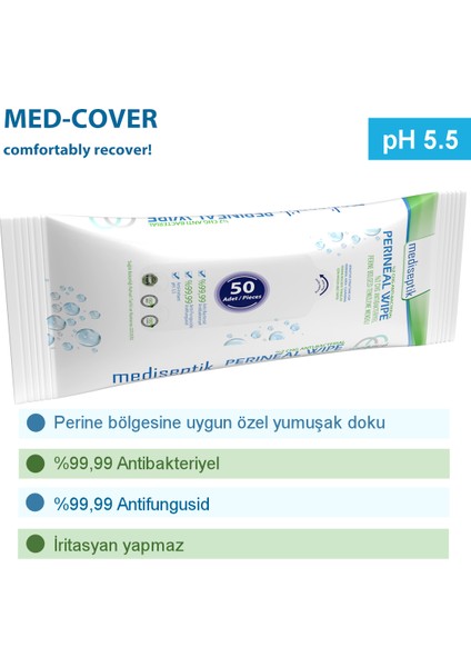 %2 Chg Antibakteriyel Perine Temizleme Havlusu 50'li - 12 Adet