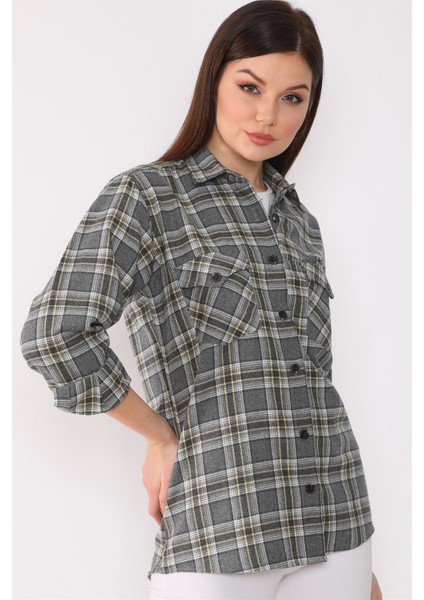 Z6664 Dewberry Bayan Gömlek-Antrasit fırsatları