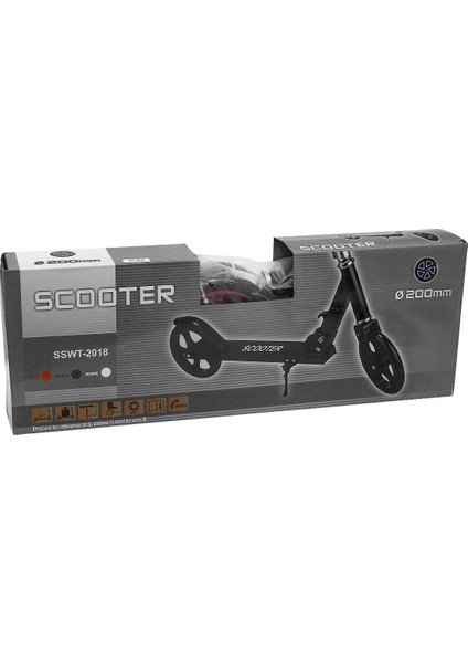 Can İthalat 2 Tekerlekli Metal Scooter Siyah-Beyaz