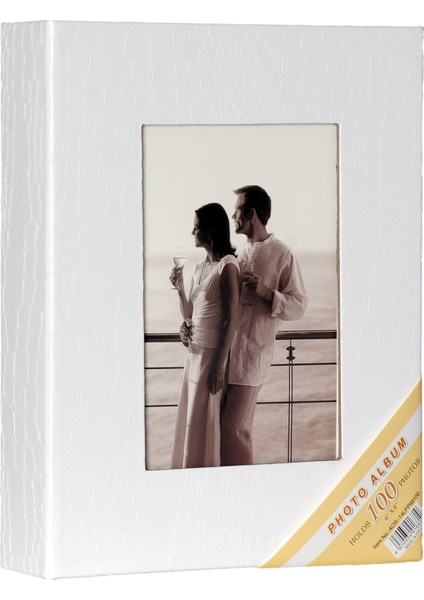 15X21 100 Lük Deri Fotoğraf Albümü Beyaz