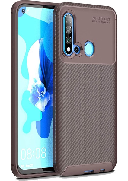 Huawei P20 Lite 2019 Kılıf Esnek Tpu Silikon Kahverengi