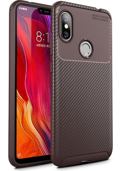 Xiaomi Redmi Note 6 Pro Kılıf Esnek Tpu Silikon Kahverengi