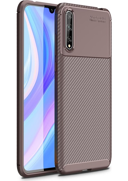 Huawei P Smart S Kılıf Esnek Tpu Silikon Kahverengi