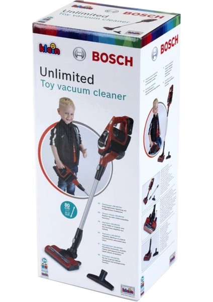 Bosch Oyuncak Sesli Işıklı Kırmızı Elektrik Süpürgesi