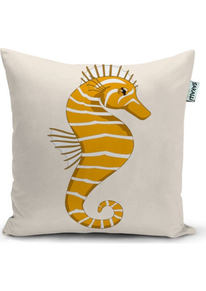 Deniz Temalı 3D Digital Baskılı Dekoratif Kırlent Kılıfı