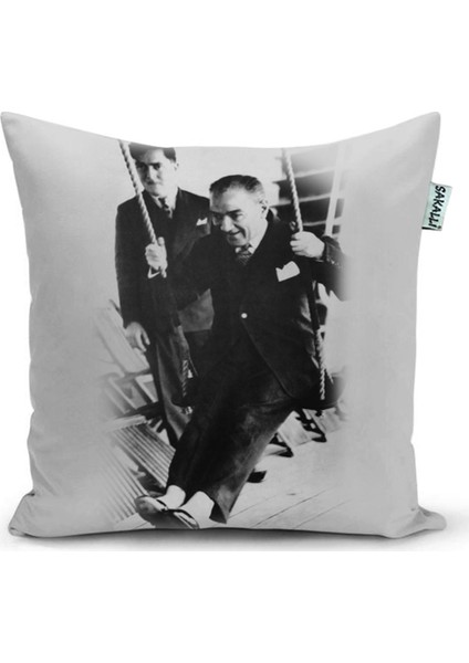Atatürk Baskılı 3D Digital Dekoratif Kırlent Kılıfı