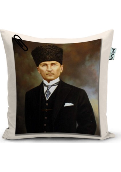 Atatürk Baskılı 3D Digital Dekoratif Kırlent Kılıfı