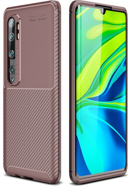 Xiaomi Mi Note 10 Kılıf Esnek Tpu Silikon Kahverengi