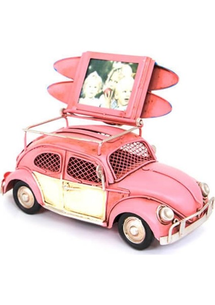 Özel Tasarım Volkswagen Beetle Classic Pembe Renkli Vosvos Handmade