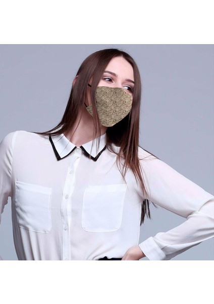 Vegan Cupro Klipsli ve Telli Desenli Antibakteriyal Yıkanabilir Maske modelleri