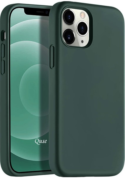 Apple iPhone 12 Pro Max (6.7'') Soft Touch Liquid Silikon Kılıf Koyu Yeşil