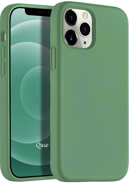 Apple iPhone 12 Pro Max (6.7'') Soft Touch Liquid Silikon Kılıf Açık Yeşil