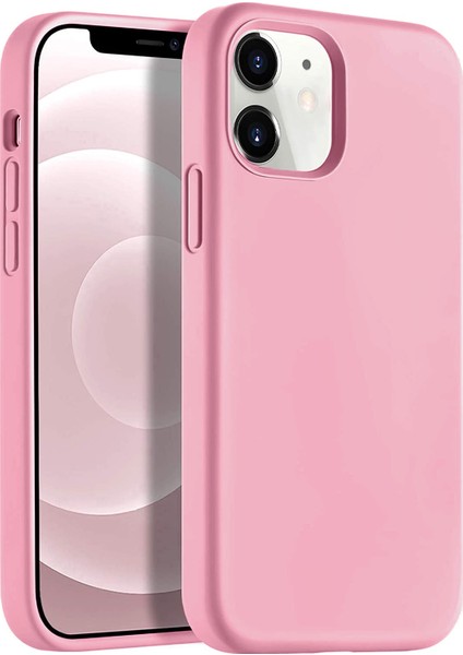 Apple iPhone 12 Mini 5.4" Soft Touch Altı Kapalı Liquid Silikon Lansman Kılıf Pembe