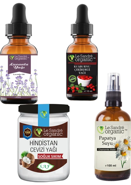 Le Sandre Organics Lavanta Yağı & Hindistan Cevizi Yağı & Kuşburnu Çekirdeği Yağı & Papatya Suyu 380 ml