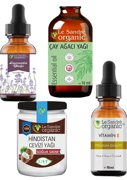 Le Sandre Organics Lavanta Yağı & Hindistan Cevizi Yağı & Çay Ağacı Yapı & E Vitamini 290 ml