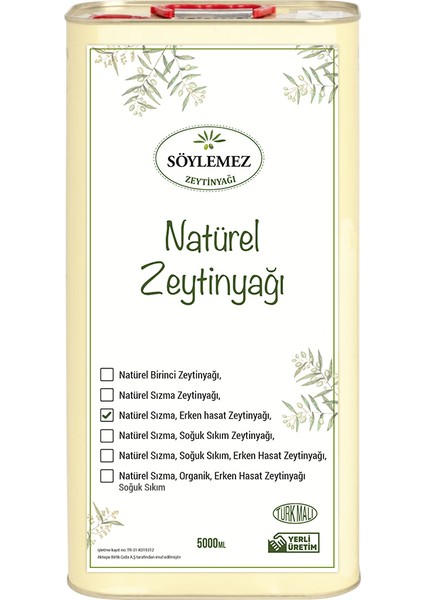 Natürel Sızma Erken Hasat Zeytinyağı 5 lt