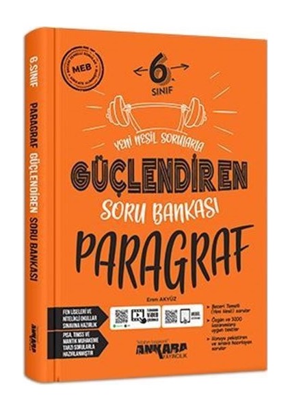 Ankara Yayıncılık 6.Sınıf  Güçlendiren Paragraf Soru Bankası