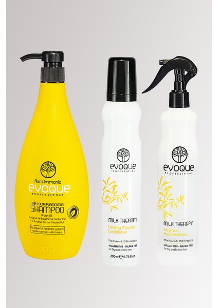 Prof. Serisi Arındırıcı Şampuan 1000 ml +Mılk Therapy Shake Köpük+ Evoque Mılk Therapy