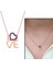 Pembe Zirkon Taşlı Love-Kalp Tasarım 925 Ayar Gümüş Kadın Kolye 1