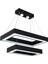 AV-1573-BSY-60X30-DD Siyah Boyalı Modern Avize LED Metal Pleksi 60x35cm 5